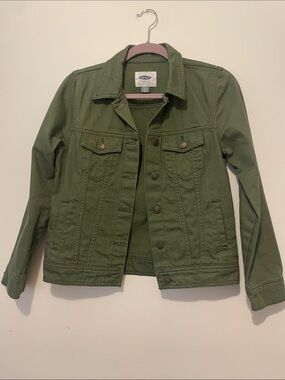 Old Navy Olive Green Trucker Denim Jacket